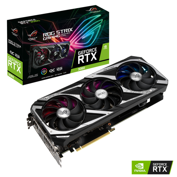 Asus GeForce RTX 3060 ROG Strix V2 OC 12 Gt (LHR) -n&auml;yt&ouml;nohjain