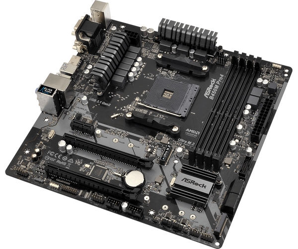 ASRock B450M Pro4, mikro ATX moderkort