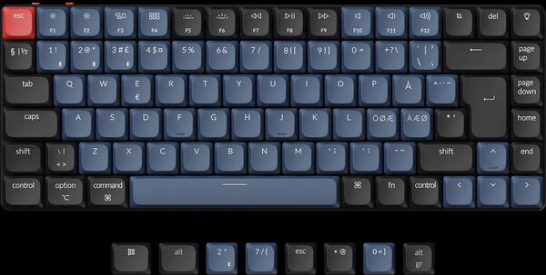 Keychron K3 Pro, QMK/VIA, RGB, Aluminium, Hot Swap 75%, Gateron Low Profile Brown - tr&aring;dl&ouml;s speltangentbord