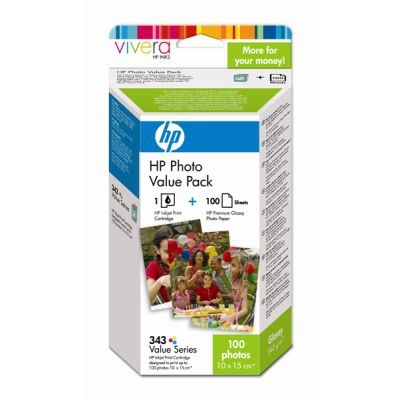 HP Pap/ph 10x15 100sh+ink cart/343 ML AM