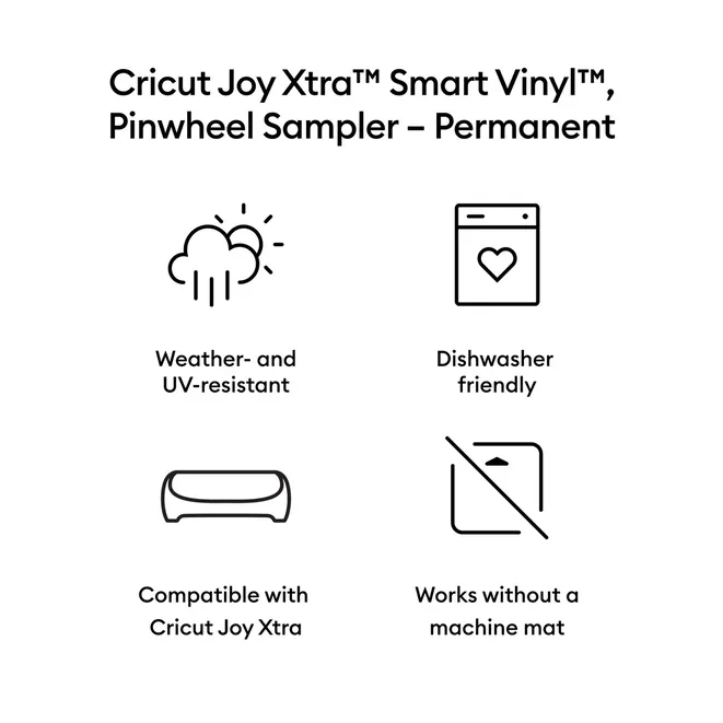 Cricut Joy Xtra Smart Vinyl Permanent Pinwheel Sampler 3-pack 30.5cm