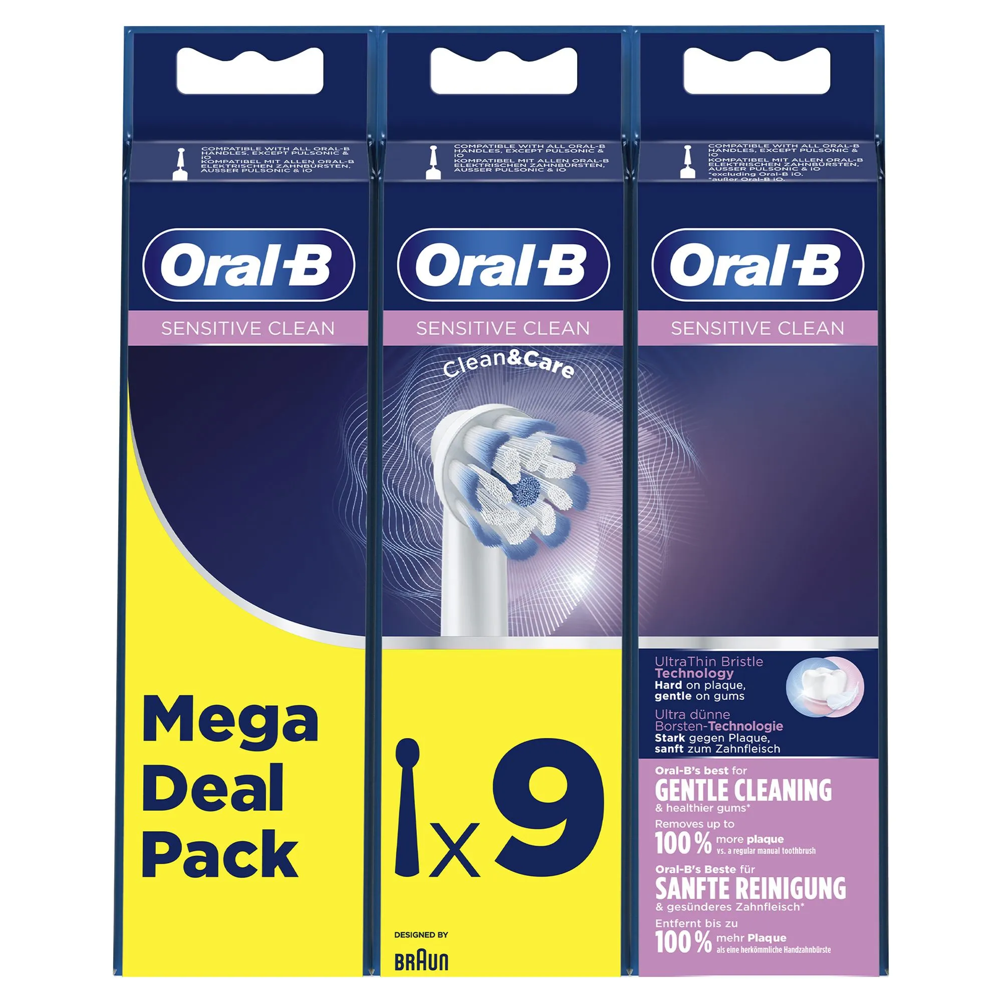 Oral-B Sensitive Clean - borsthuvud, 9 st