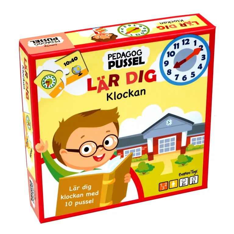 Barbo Classic Pedagog Pussel L&auml;r Dig Klockan - br&auml;dspel (SE)