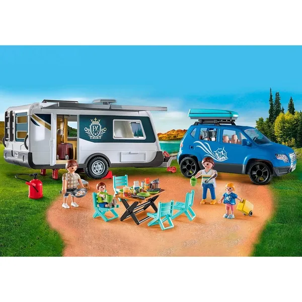 Playmobil Family Fun Caravan with car, construction toy