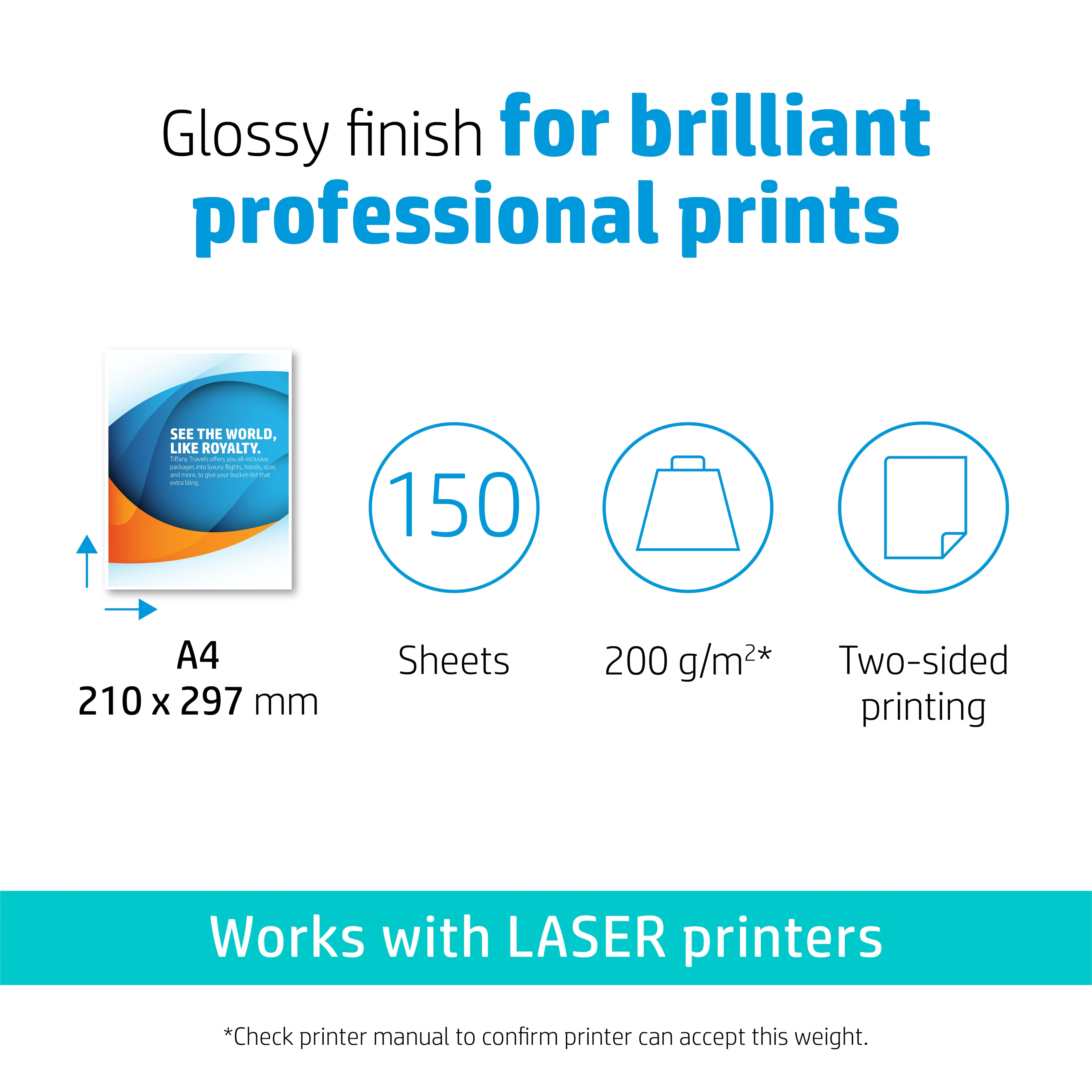 A4 Laser Professional Business glossy paper 200g (150)