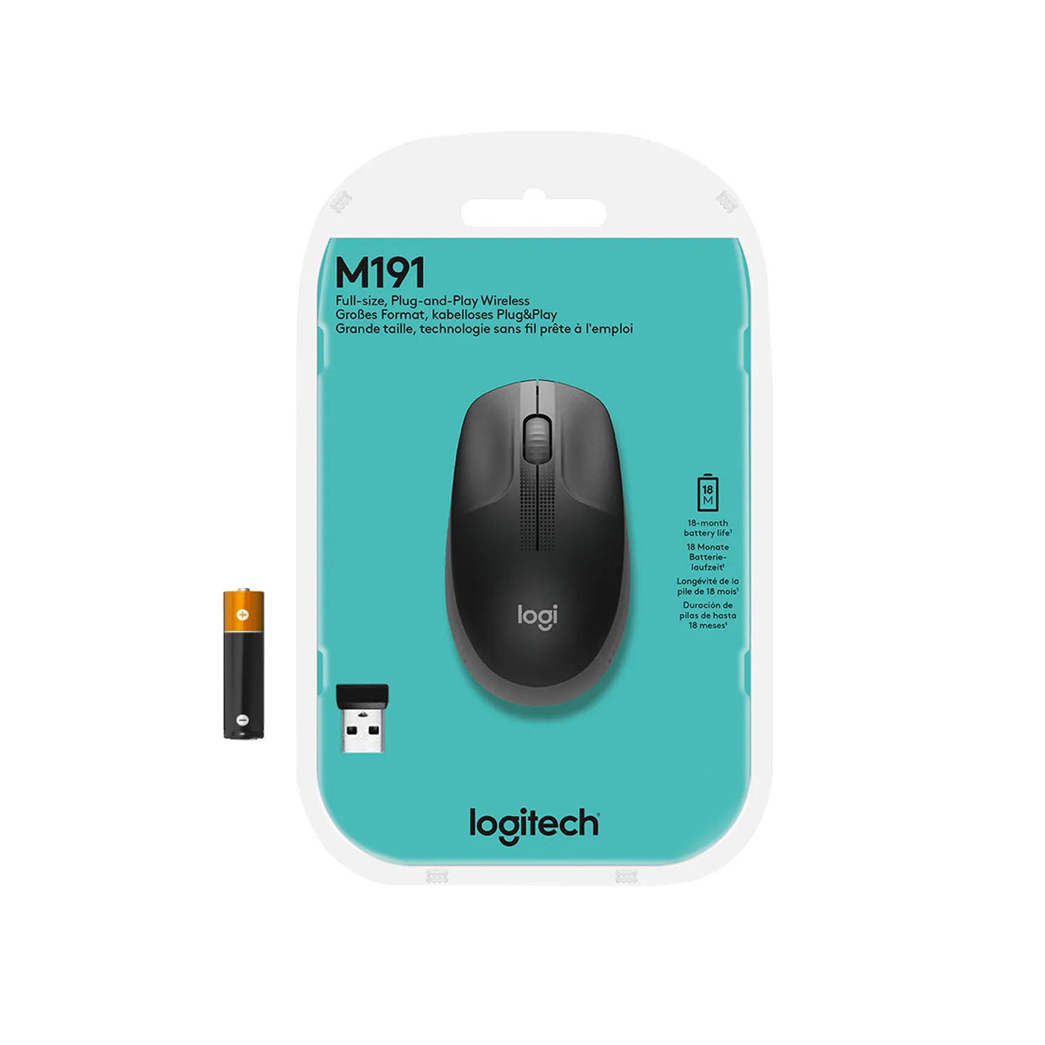Logitech M190 - wireless mouse, Grey