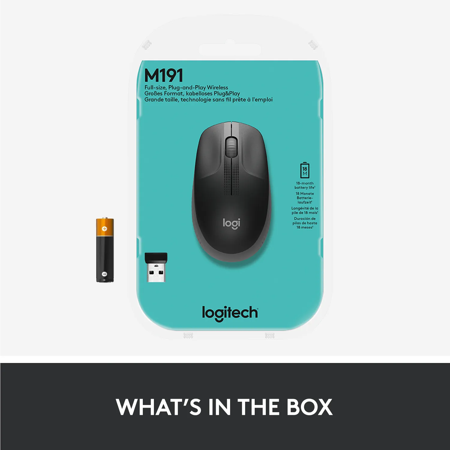 Logitech M190 - wireless mouse, Grey