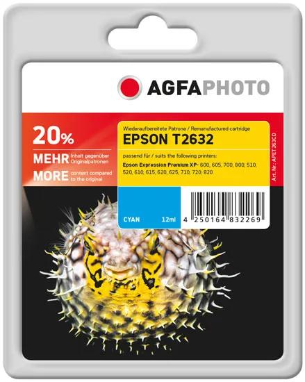 AGFAPHOTO APET263CD Ink cartridge, 12 ml, Cyan