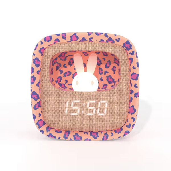 MOB Alarm Clock with Light Billy Clock Leopard Rose