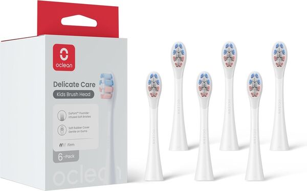 Oclean Delicate Care Kids 6 pcs Replacement Toothbrush Heads, White