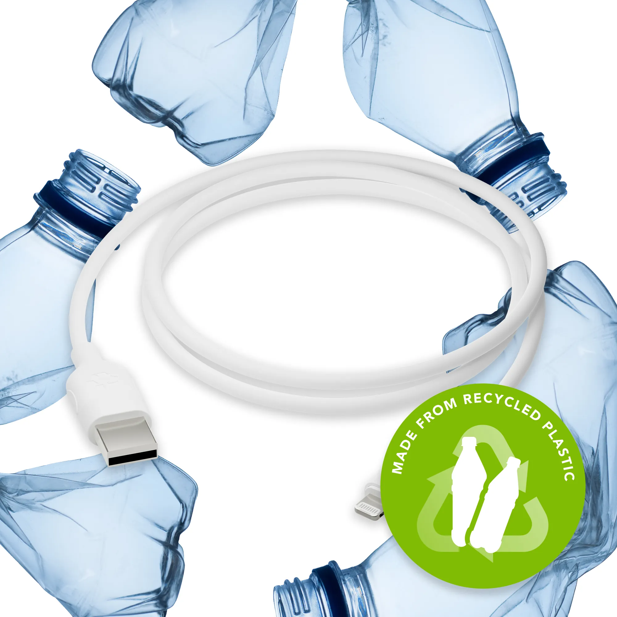 Re-charge - Cable - USB-A to MFI Lightning - TPE, White 1.2m