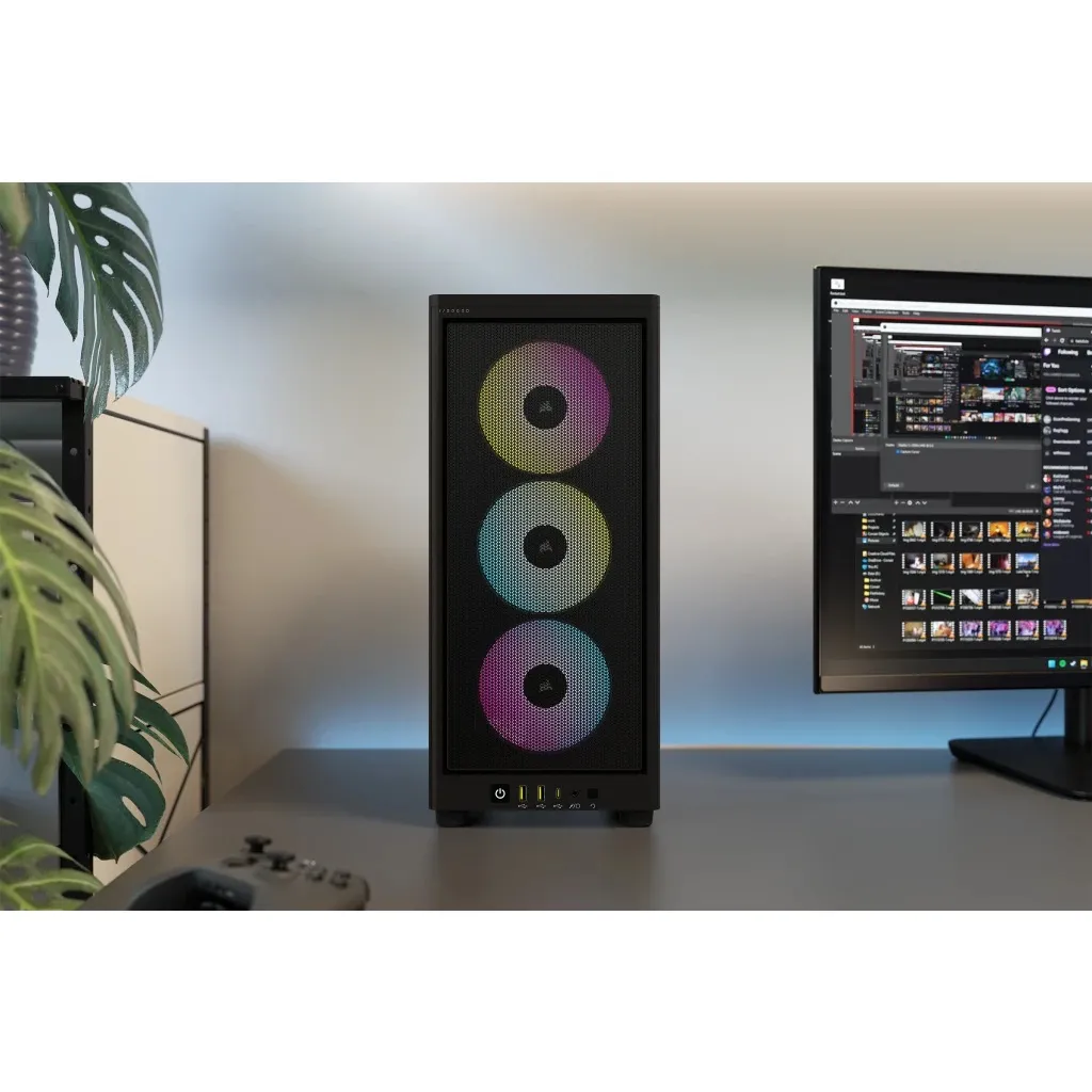 Corsair 2000D RGB AIRFLOW - Midtower chassi, Black