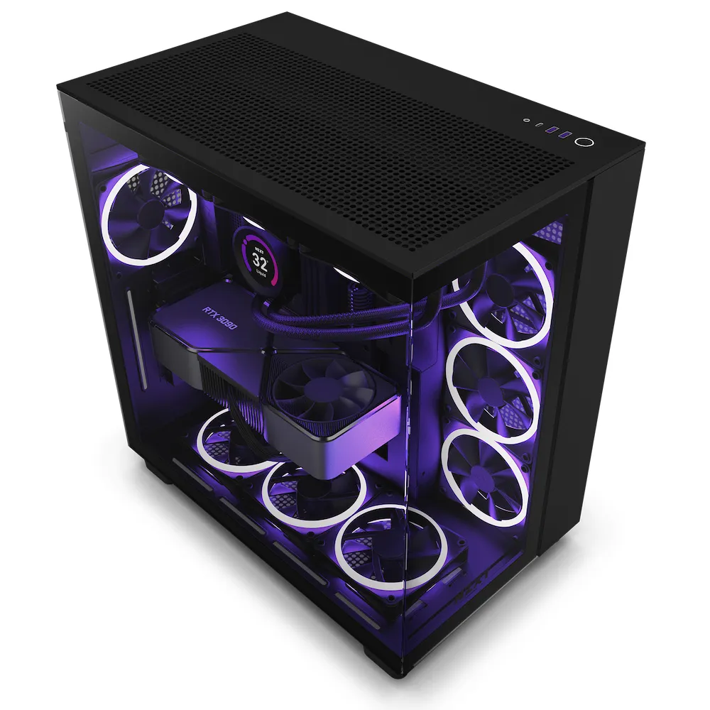 NZXT H9 All Black - miditower chassi, Svart