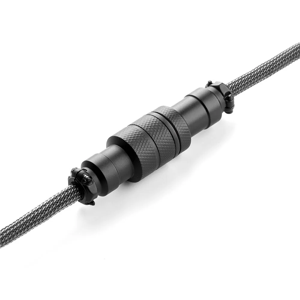 CableMod Pro Coiled Keyboard Cable, USB A -> USB Type C, 150cm, Carbon Crey