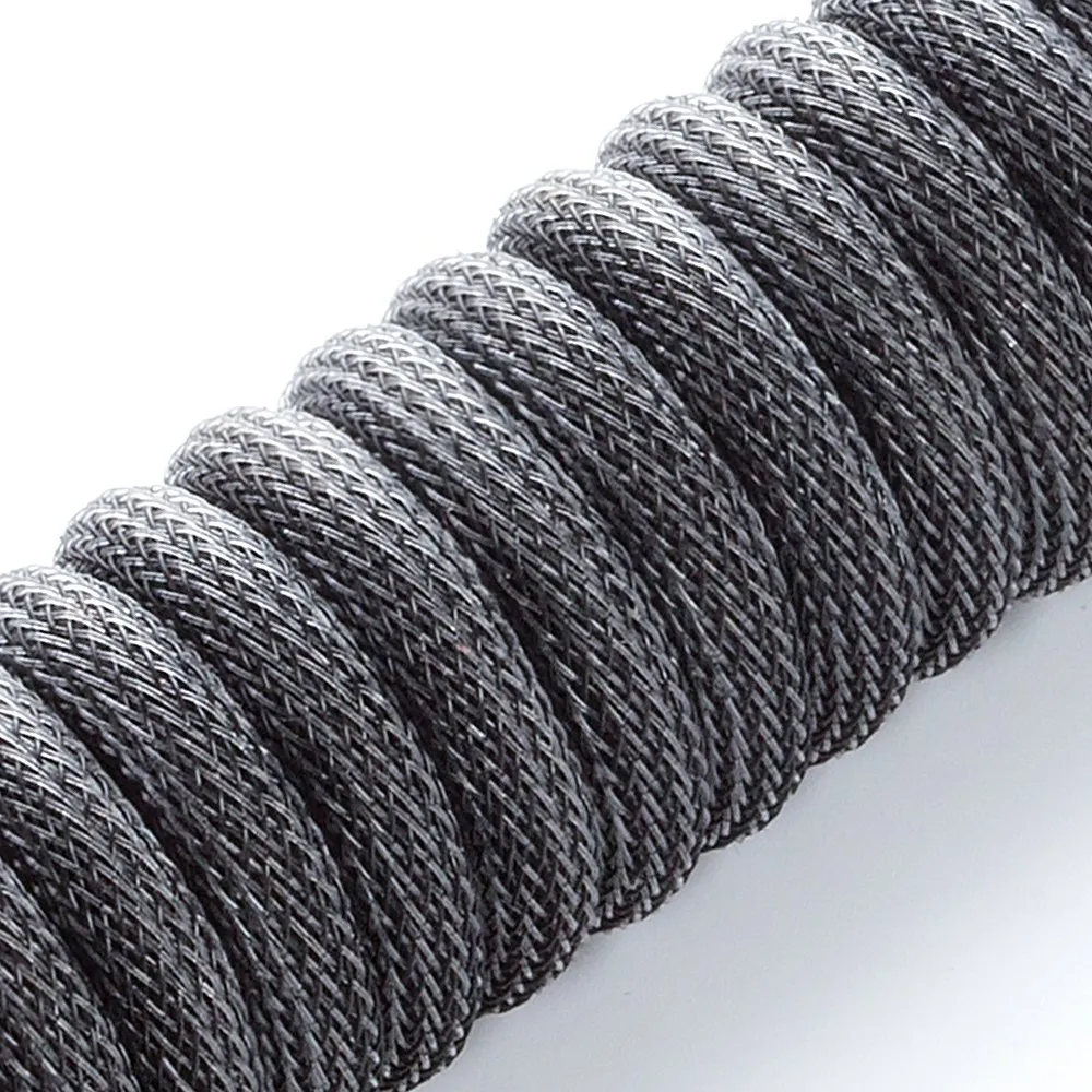 CableMod Pro Coiled Keyboard Cable, USB A -> USB Type C, 150cm, Carbon Crey