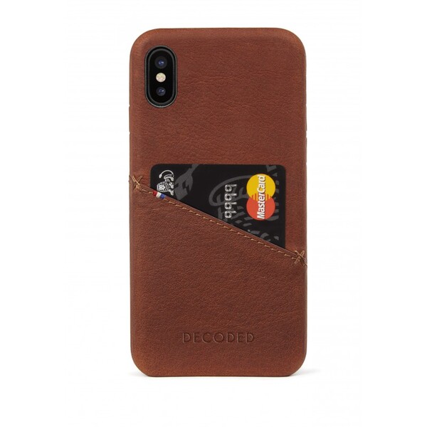 Decoded - Leather Snap On for iPhone XR Brown Oak
