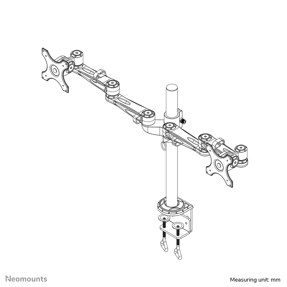 Neomounts by Newstar Fat screen desk mount -monitor arm, silver, 10"-27", 6kg