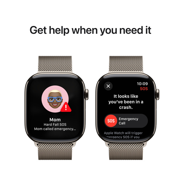 APPLE Watch Series 10 GPS + Cellular 46mm Natural Titanium Case with Natural Milanese Loop - S/M