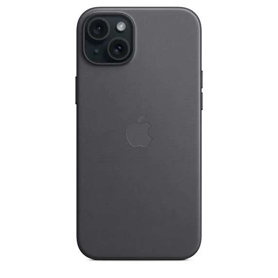 Apple iPhone 15 Plus, MagSafe -FineWoven-kuori, Musta