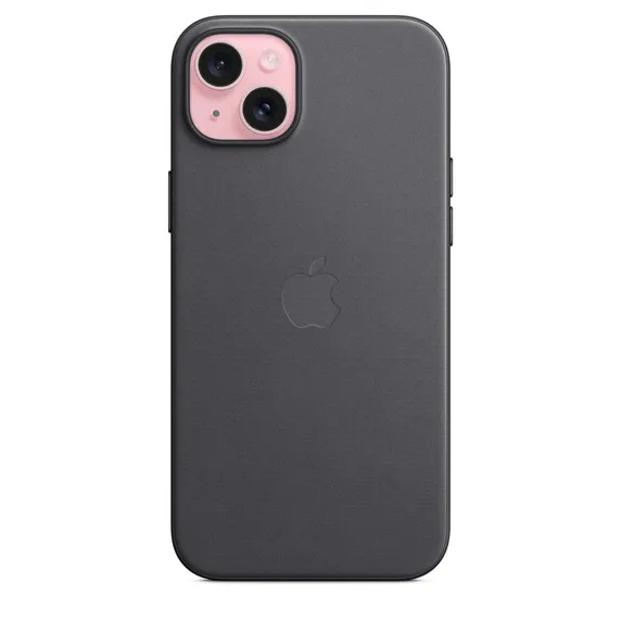 Apple iPhone 15 Plus, MagSafe -FineWoven-kuori, Musta