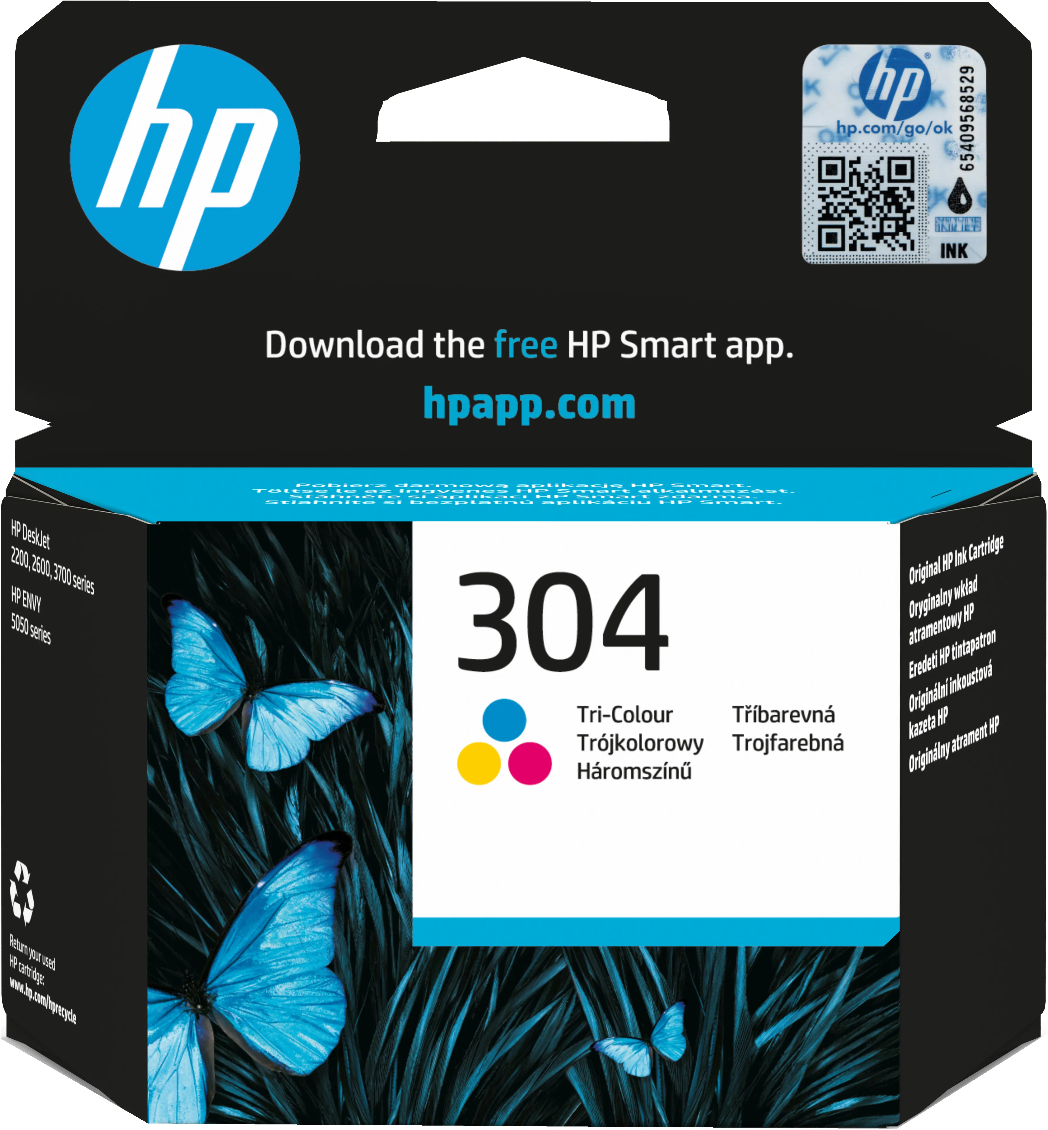 HP 304-mustekasetti, 2 ml, kolmiv&auml;rinen