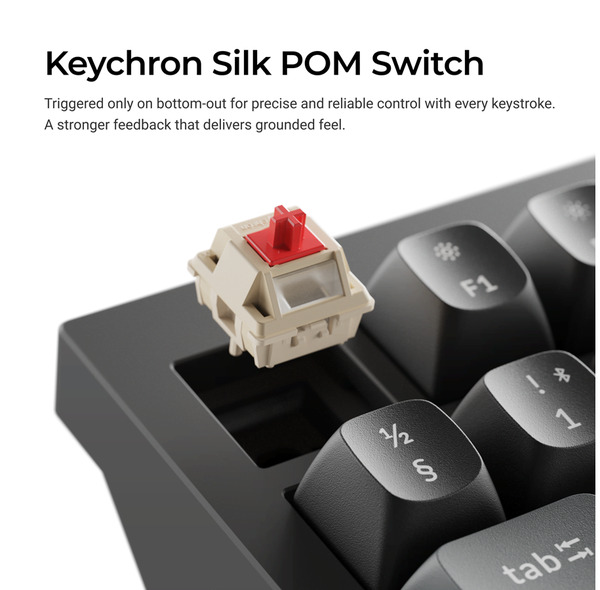 Keychron Q3 Ultra 8K Wireless Mechanical Gaming Keyboard, Silk POM Red, Black