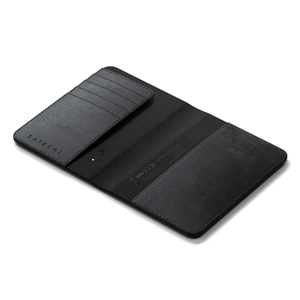 Satechi Find My Vegan-Leather Passport Cover - tracker, Black