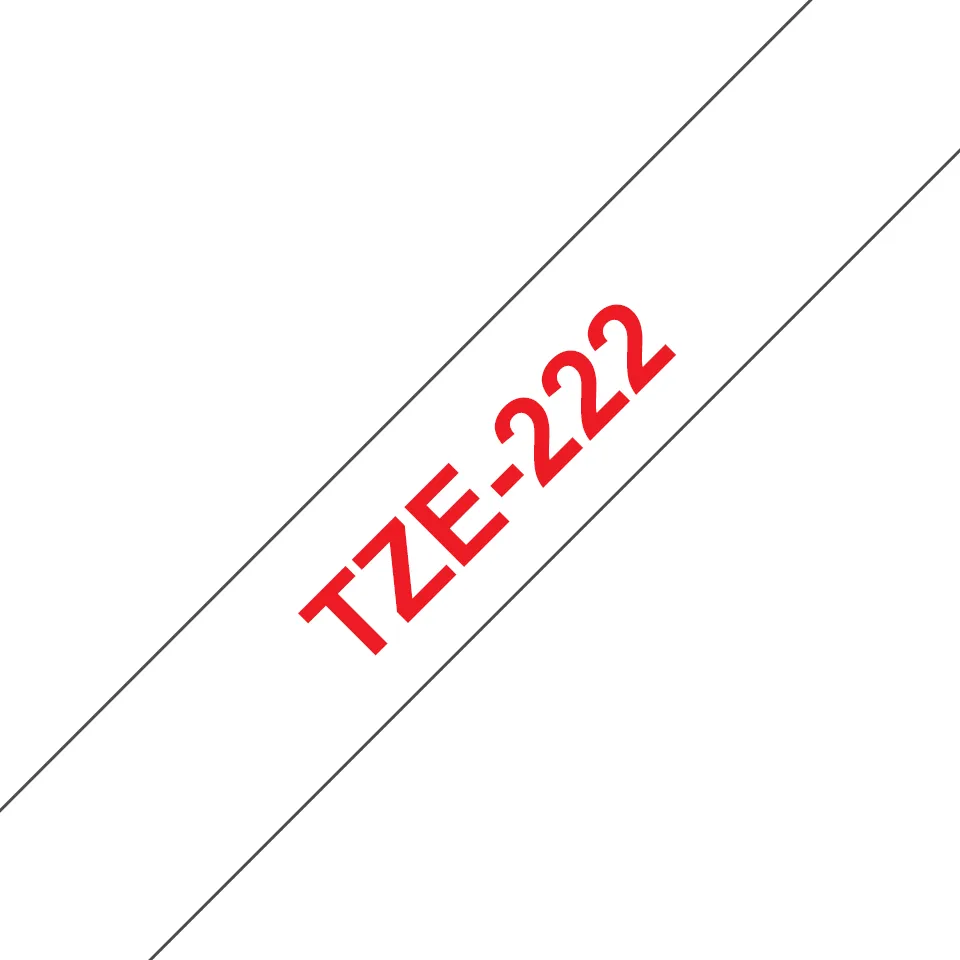 BROTHER TZE222 9 RED ON WHITE