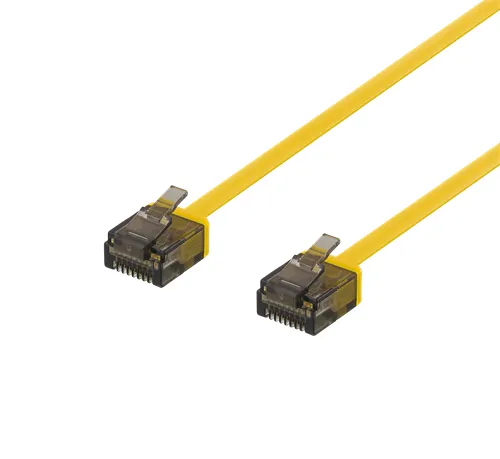 Deltaco Cat6a UTP RJ45 2m n&auml;tverkskabel, gul