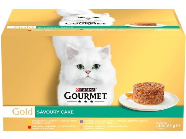 Purina Gourmet Gold Savoury Cake, Kissan m&auml;rk&auml;ruoka, Adult, 48 x 85 g