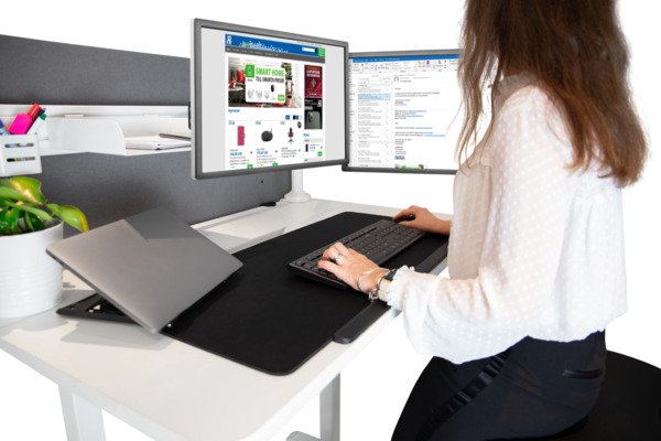 Deltaco Office - mousepad with wireless charger, 900x400 mm, Black