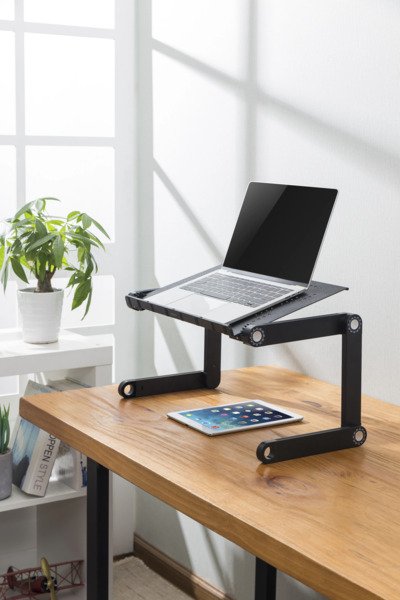 Deltaco Office - mousepad with wireless charger, 900x400 mm, Black