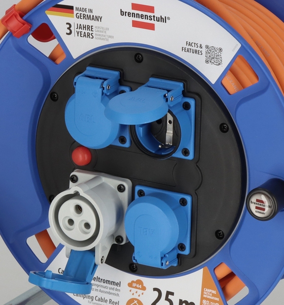 Brennenstuhl Cable Drum CEE 300 25m orange Camping