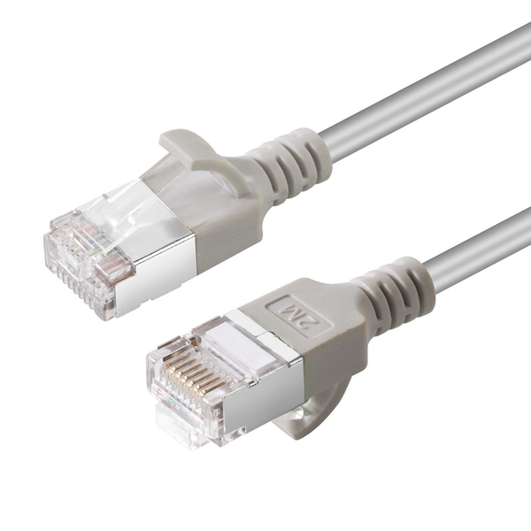 MicroConnect Cat6a U/FTP Slim -verkkokaapeli, 0.25 m, Harmaa