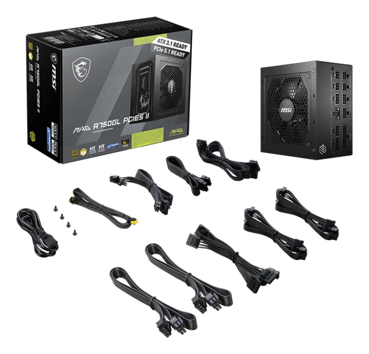 MSI MAG A750GL PCIE5 II 750 W - power supply, 80 Plus Gold
