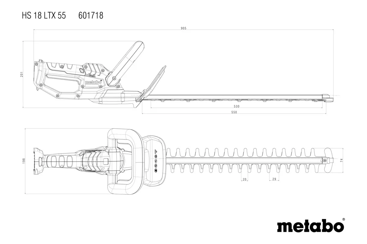 Metabo HS 18 LTX 55 Akkuk&auml;ytt&ouml;inen Pensasleikkurisarja