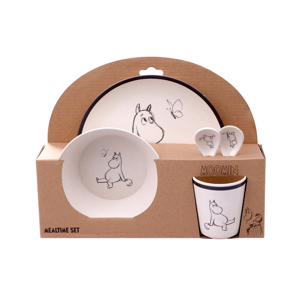 Moomin 100% Melamine 5 pcs package (plate, bowl, tumbler, 2 spoons)