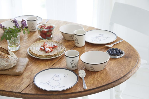 Moomin 100% Melamine 5 pcs package (plate, bowl, tumbler, 2 spoons)