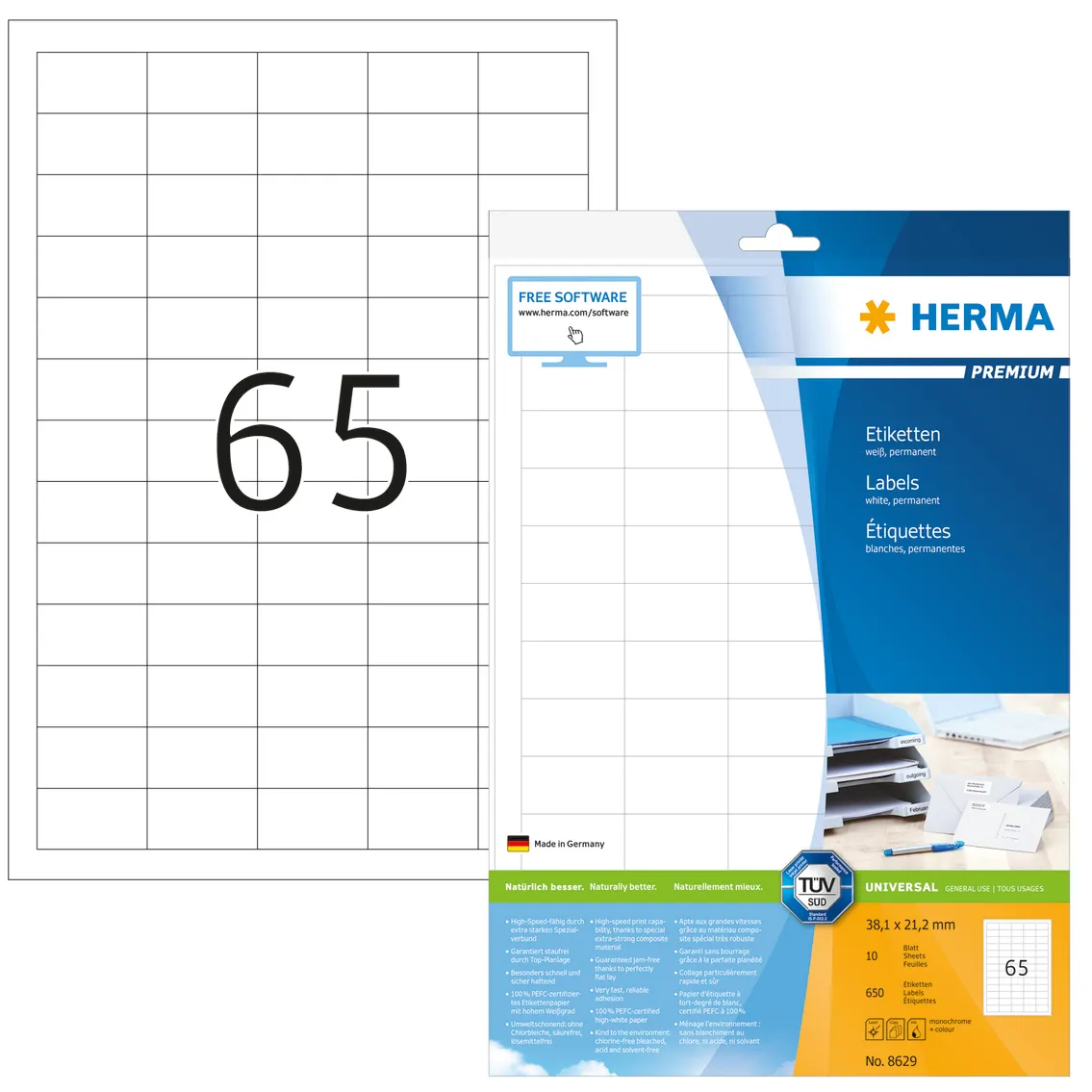Herma label Premium 38,1x21,2 (650)