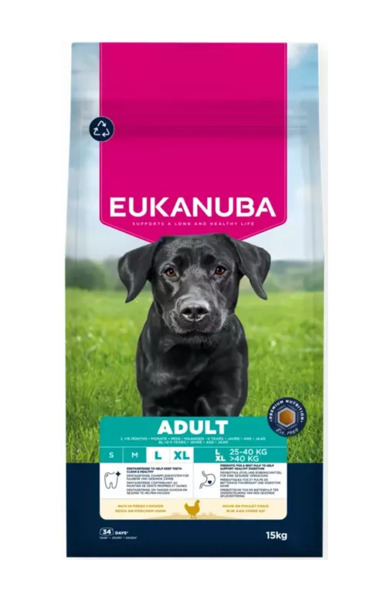 Eukanuba Adult Large Breed Chicken, Torrfoder f&ouml;r hund, 15 kg