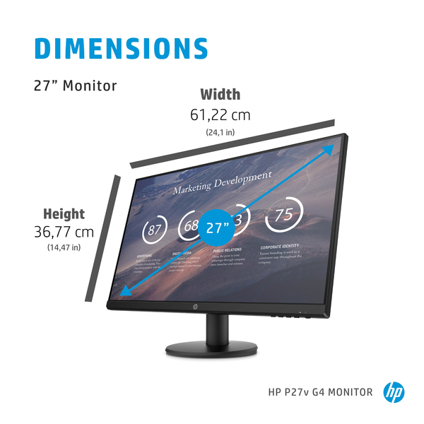 HP 27&quot; P27v G4, Full HD, IPS - sk&auml;rm