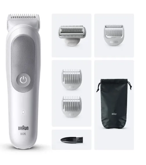 Braun Series 5 BG5550 v&aring;t- och torrakning kroppstrimmer, ljusgr&aring;