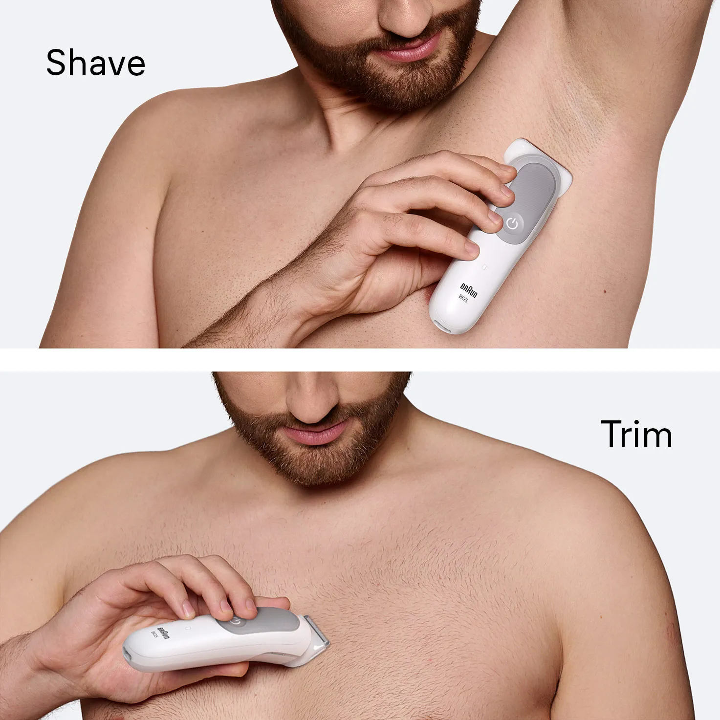 Braun Series 5 BG5550 v&aring;t- och torrakning kroppstrimmer, ljusgr&aring;
