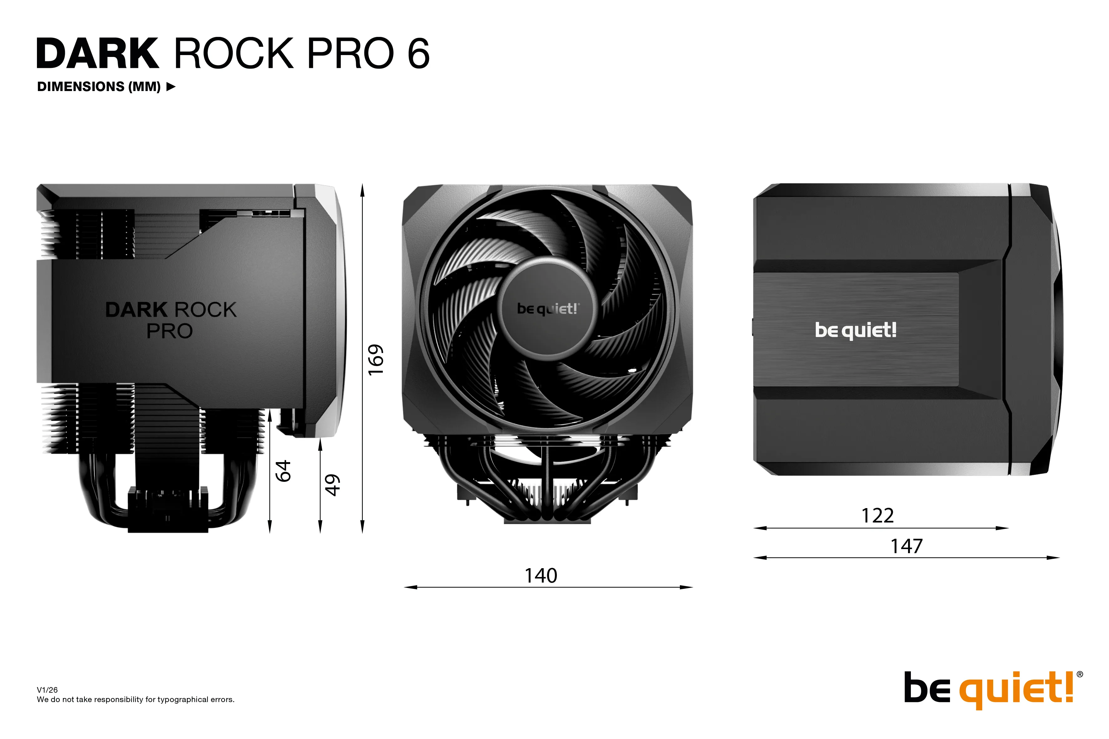 be quiet! Dark Rock Pro 6 Processor Air Cooler - Black