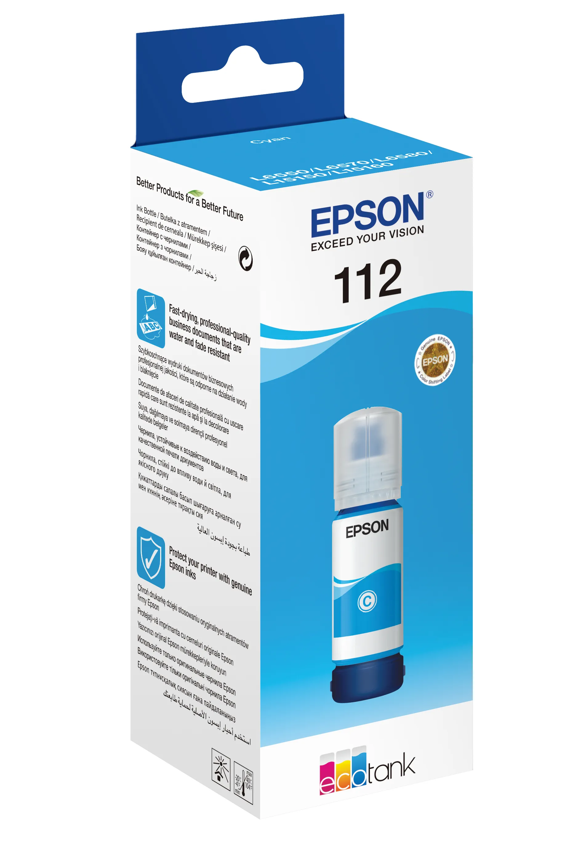 Epson 112 EcoTank Pigment - ink bottle, Cyan