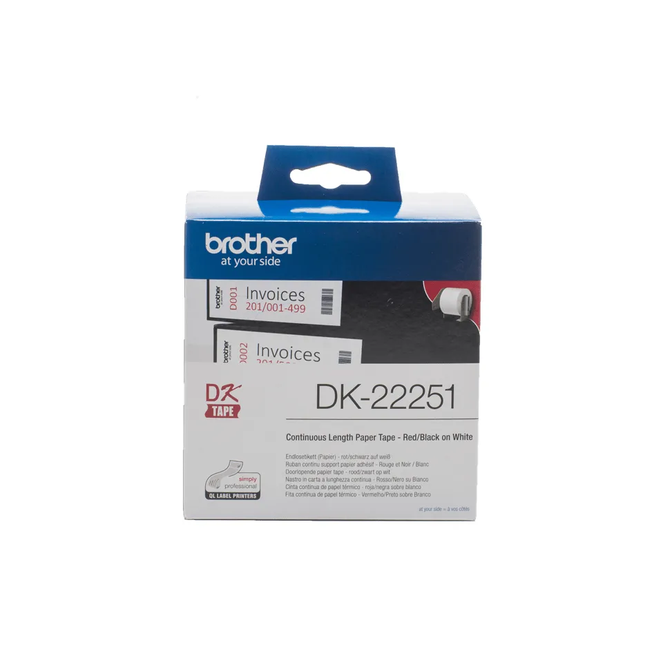 BROTHER DK22251 62MM BLACK RED