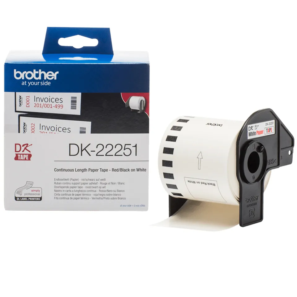 BROTHER DK22251 62MM BLACK RED