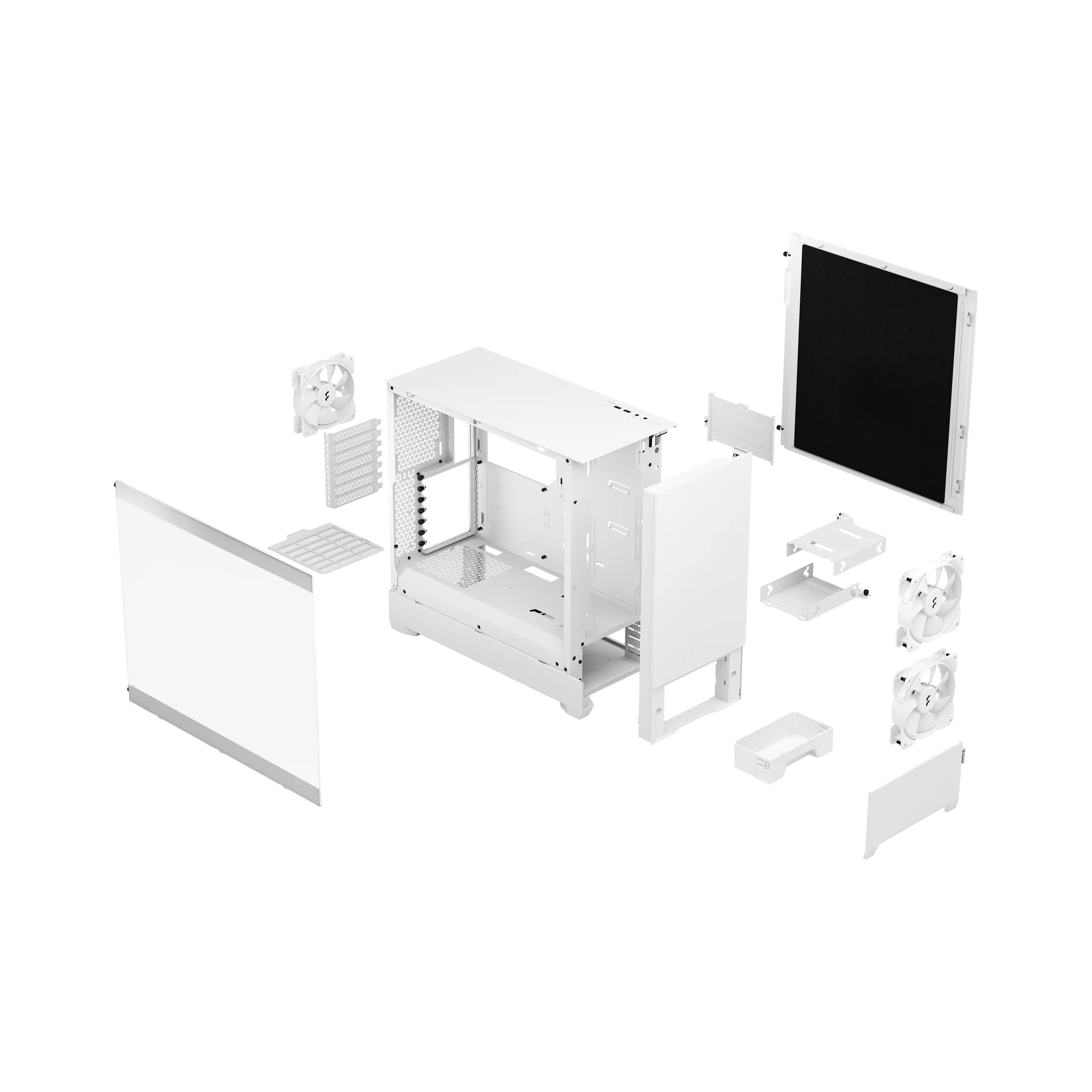 Fractal Design Pop Silent - Mid Tower case with window, White / Clear Tint