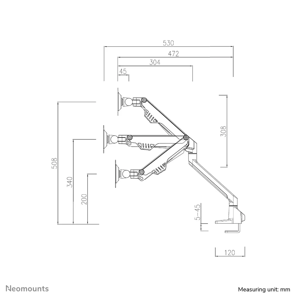 Neomounts FPMA-D750D, -n&auml;ytt&ouml;varsi, 32&quot;, 8kg, musta
