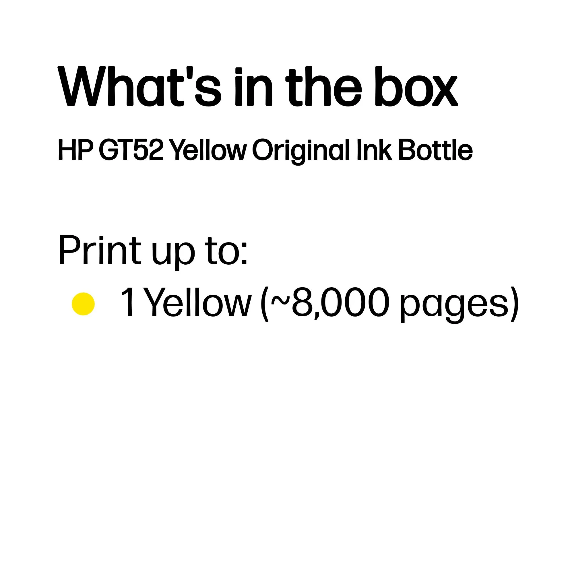 HP GT52 ink bottle, 70 ml, Yellow